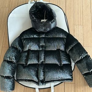 MONCLER black/silver metalic ski/dress jacket size 00